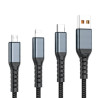 Дата кабель USB 2.0 AM to Lightning + Micro 5P + USB-C 1.2m 100W nylon black XoKo (SC-3100)