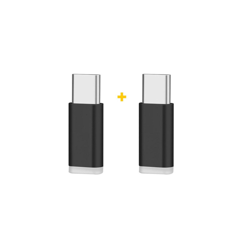 Перехідник Micro 5P F to USB-C M 2PCS black XoKo (XK-AC010-BK2)
