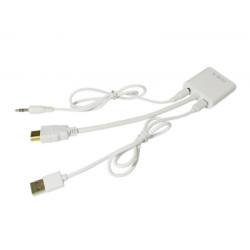 Перехідник HDMI M to VGA F (з кабелями аудіо і живлення від USB) ST-Lab (U-990 white)