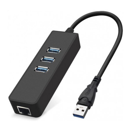 Концентратор Dynamode USB 3.0 Type-A - RJ45 Gigabit Lan, 3*USB 3.0 (USB3.0-Type-A-RJ45-HUB3)