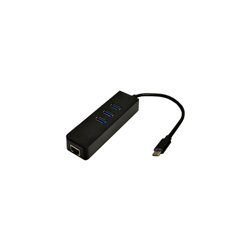 Перехідник Dynamode USB 3.1 Type-C - RJ45 Gigabit Lan, 3*USB 3.0 (USB3.1-TypeC-RJ45-HUB3)