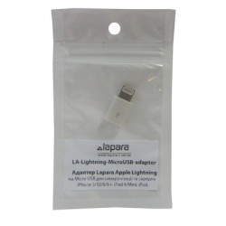 Перехідник Lightning to Micro USB Lapara (LA-Lightning-MicroUSB-adaptor white)