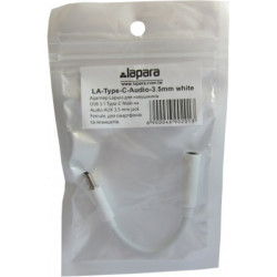Перехідник Lapara USB Type-C Male - Audio AUX mini jack 3,5 mm Female (LA-Type-C-Audio-3.5mm white)