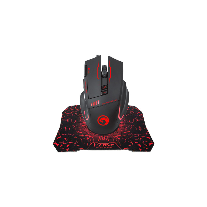 Мишка Marvo G909L USB з ігровою поверхнею G1 Black (G909L+G1)