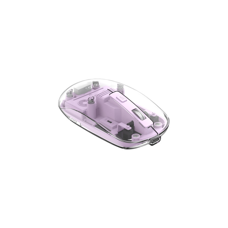 Мишка XO M12 Wireless Transparent/Pink (M12 Purple)
