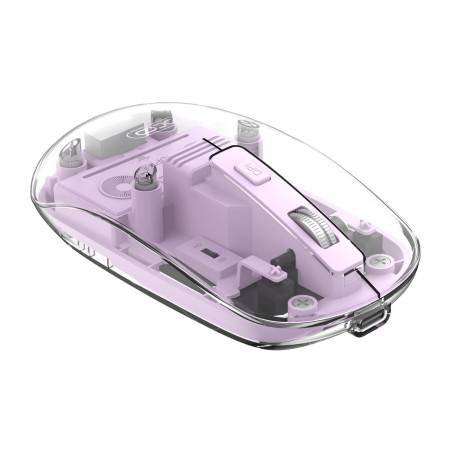 Мишка XO M12 Wireless Transparent/Pink (M12 Purple)