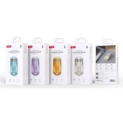 Мишка XO M12 Wireless Transparent/Pink (M12 Purple)
