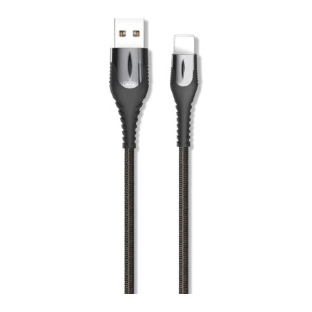 Дата кабель USB 2.0 AM to Lightning 1.0m 2A zinc alloy black XO (NB138-L-1-BK)