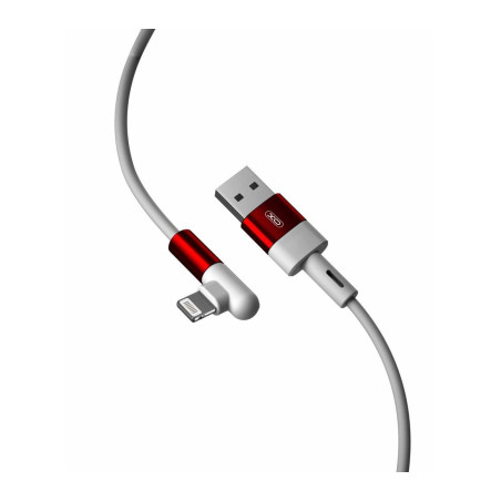 Дата кабель USB 2.0 AM to Lightning 1.0m 2.4A 90° corner white XO (NB152-L-1-WH)