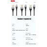 Дата кабель USB 2.0 AM to Lightning 1.0m 2.4A double-side grey XO (NB188-L-1-GR)