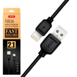 Дата кабель USB 2.0 AM to Lightning 1.0m 2.1A black XO (NB36-L-1-BK)