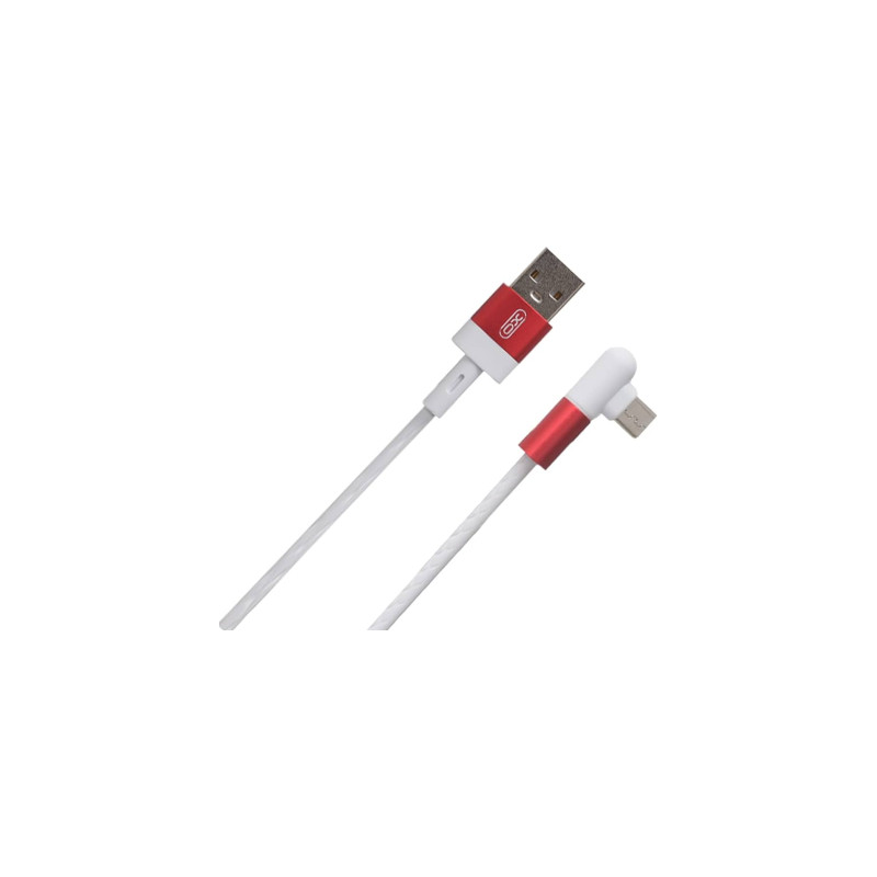 Дата кабель USB 2.0 AM to Micro 5P 1.0m 2.4A 90° corner white XO (NB152-M-1-WH)