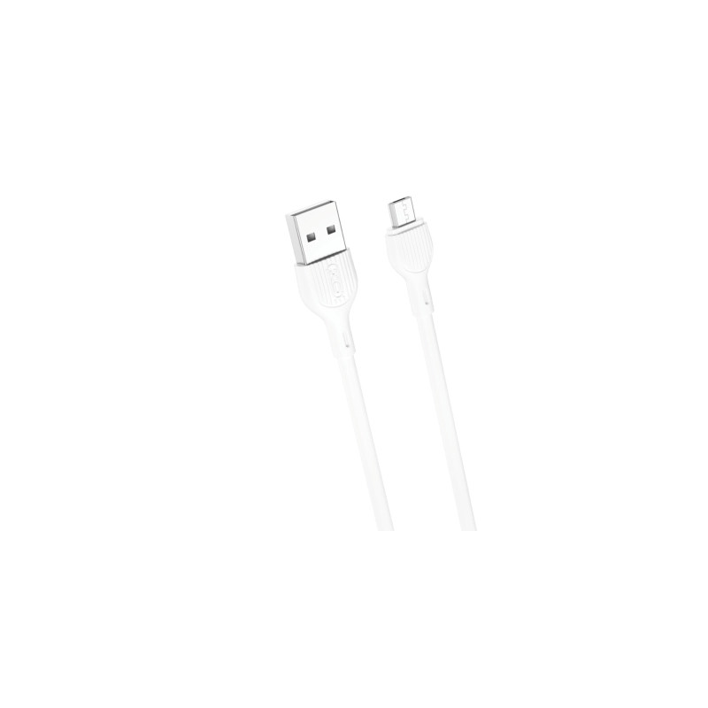 Дата кабель USB 2.0 AM to Micro 5P 1.0m 2.1A white XO (NB200-M-WH)