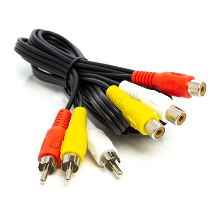 Кабель мультимедійний 3xRCA M to 3xRCA F 1.0m PowerPlant (CA912049)