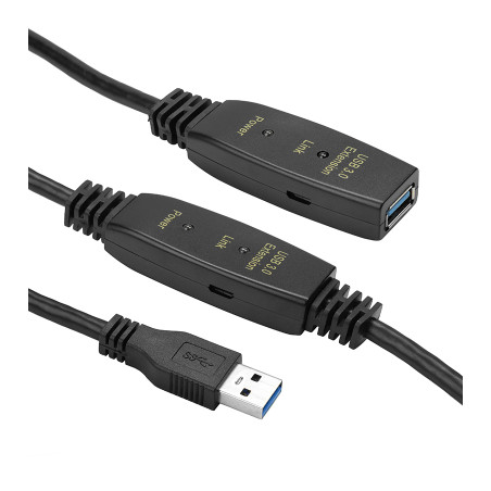 Адаптер USB 3.0 AM - AF, 10 m, active PowerPlant (CA912858)
