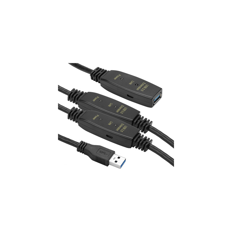 Адаптер USB 3.0 AM - AF, 20 m, active PowerPlant (CA912865)