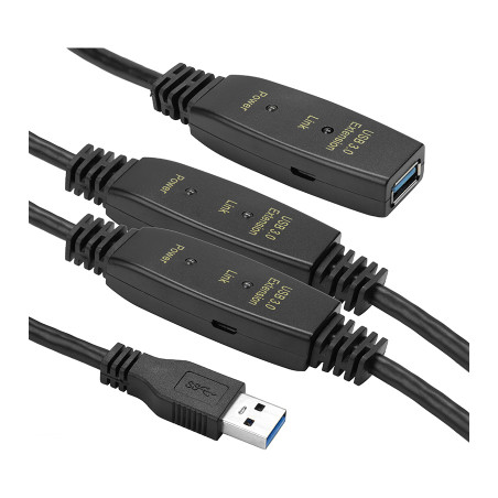 Адаптер USB 3.0 AM - AF, 20 m, active PowerPlant (CA912865)