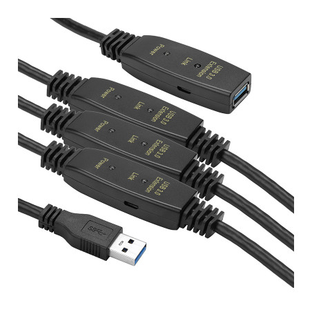 Адаптер USB 3.0 AM - AF, 30 m, active PowerPlant (CA912872)