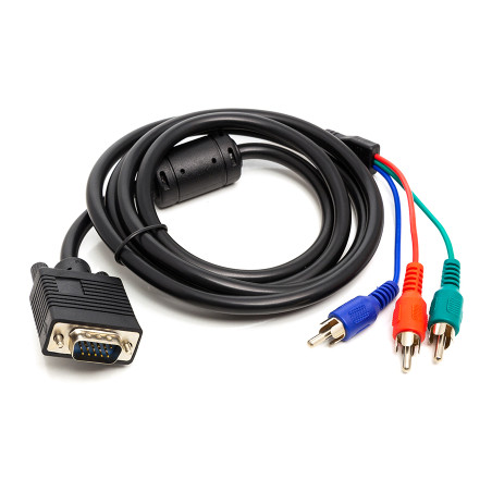Перехідник VGA (M) to 3*RCA (M), 1080p 1.0m PowerPlant (CA912001)