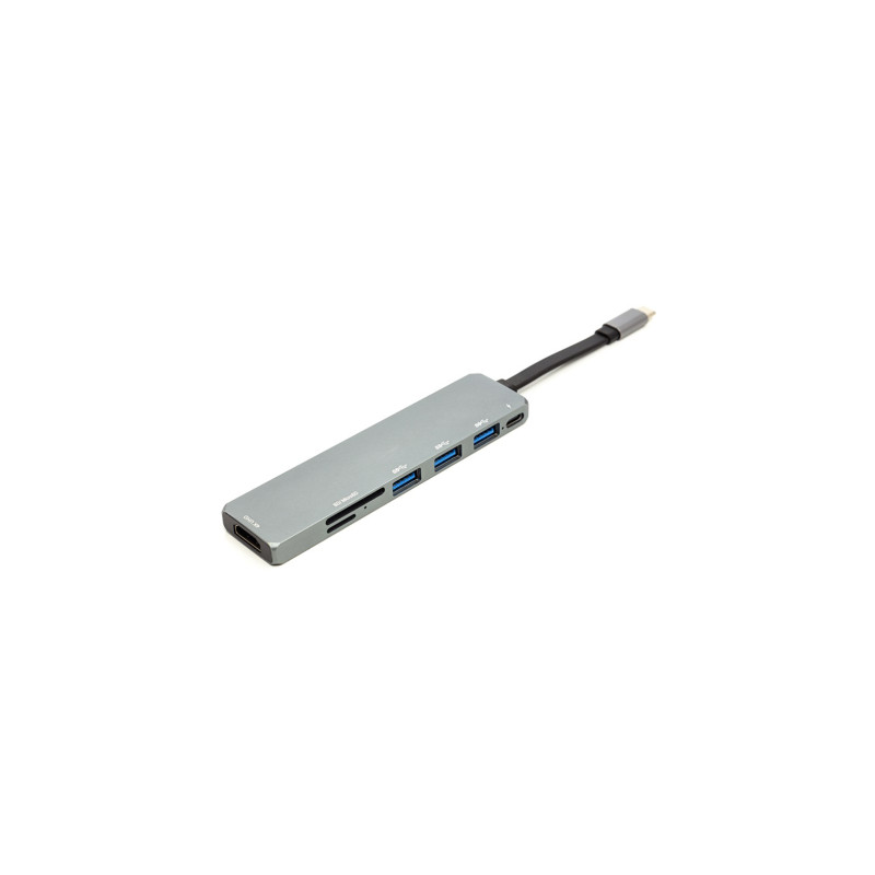 Концентратор USB 3.1 Type-C to USB Hub, HDMI, Card Reader (SD, micro SD) PowerPlant (CA912094)