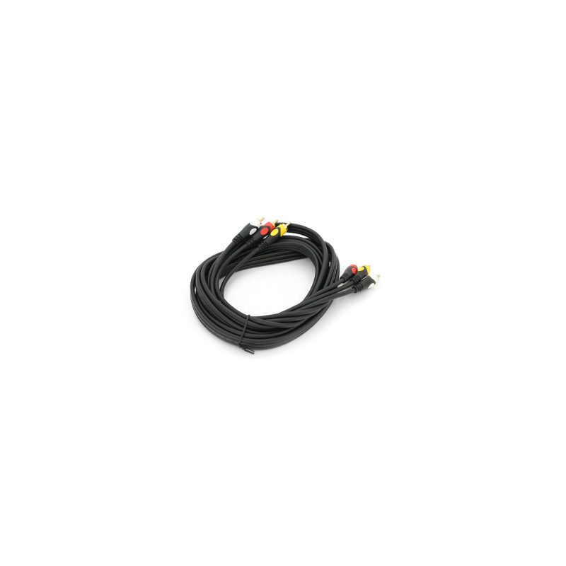 Кабель мультимедійний 3xRCA M to 3xRCA M 3.0m black Voltronic (YT-3хRCA(M)/3хRCA(M)-3.0P)
