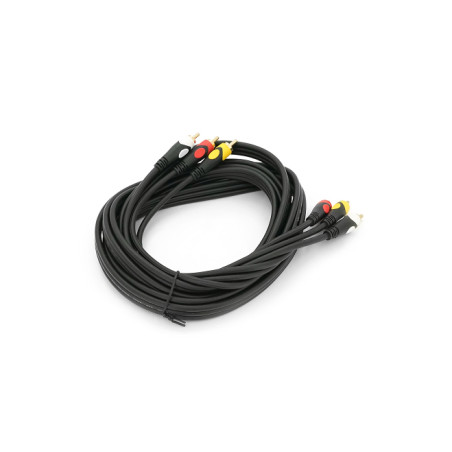 Кабель мультимедійний 3xRCA M to 3xRCA M 3.0m black Voltronic (YT-3хRCA(M)/3хRCA(M)-3.0P)