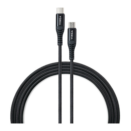 Дата кабель USB-C to USB-C 1.0m 60W Nylon Vinga (VCDCCCM331)