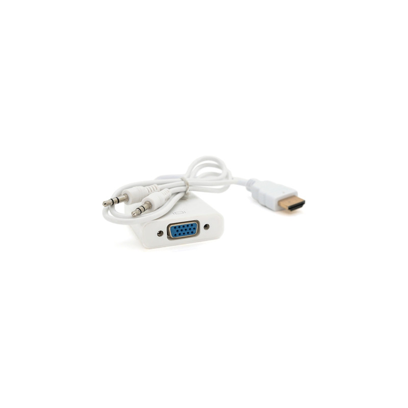 Перехідник HDMI M to VGA F + Audio 0.1m 4K/2K white Voltronic (YT-C-HDMI(M)/VGA(F)+AUX-W)