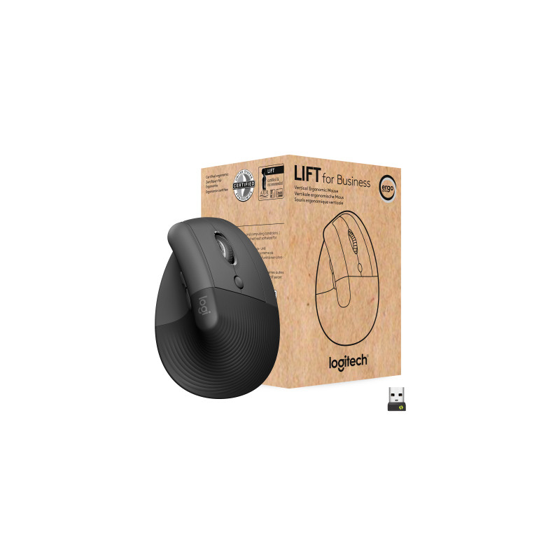 Мишка Logitech Lift Vertical Ergonomic Wireless/Bluetooth for Business Graphite (910-006494)