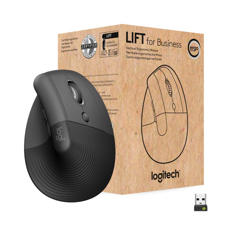 Мишка Logitech Lift Vertical Ergonomic Wireless/Bluetooth for Business Graphite (910-006494)