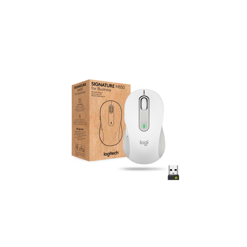 Мишка Logitech Signature M650 L Wireless Mouse for Business Off-White (910-006349)