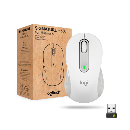Мишка Logitech Signature M650 L Wireless Mouse for Business Off-White (910-006349)