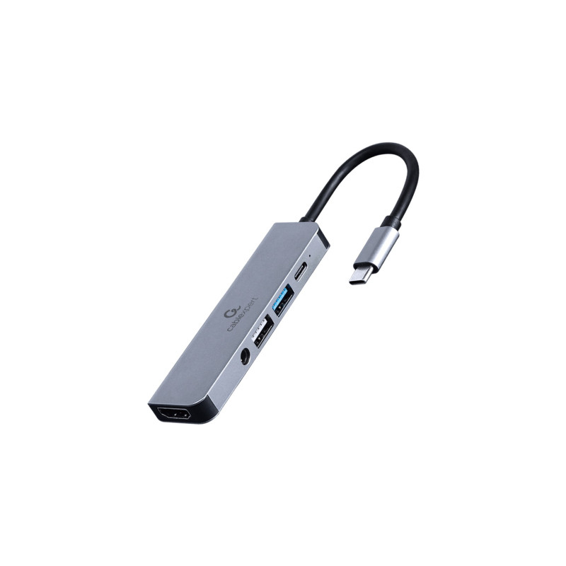 Концентратор Cablexpert USB-C 5-in-1 (hub/HDMI/PD/audio 3.5mm) (A-CM-COMBO5-02)