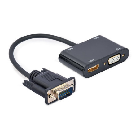Перехідник Cablexpert VGA to HDMI/VGA+audio 3.5mm (A-VGA-HDMI-02)