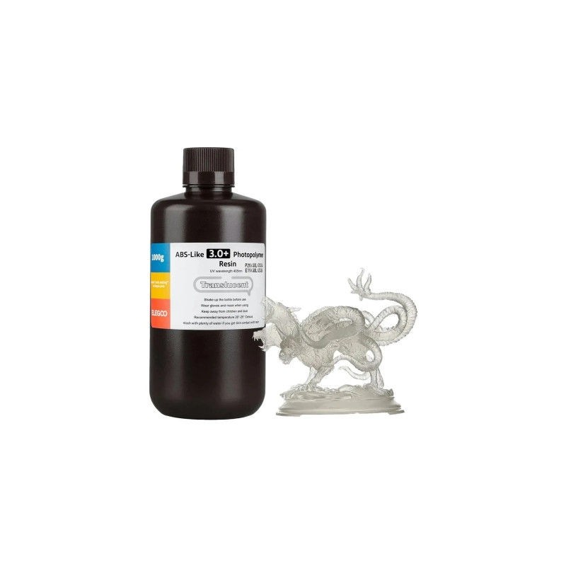 Фотополімерна смола ELEGOO Resin, ABS-like 3.0 plus 1кг, semitransparent (50.103.0212)