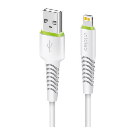 Дата кабель USB 2.0 AM to Lightning 2.0m CBFLEXL2 white Intaleo (1283126521416)