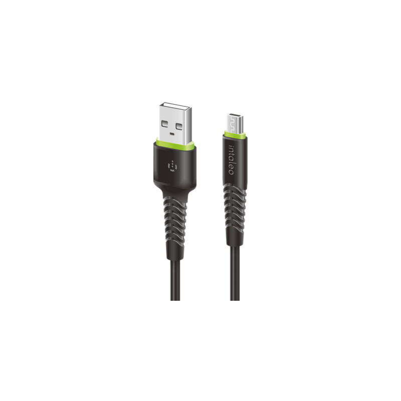 Дата кабель USB 2.0 AM to Micro 5P 2.0m CBFLEXM2 black Intaleo (1283126521430)