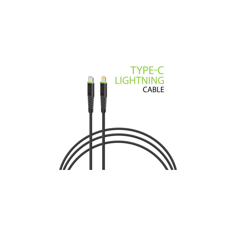 Дата кабель USB-C to Lightning 1.2m CBFLEXTL1 18W black Intaleo (1283126542459)