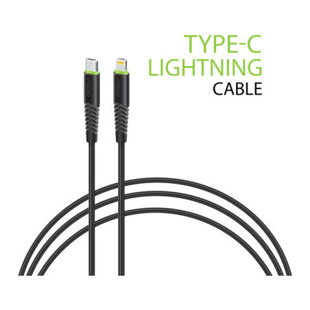 Дата кабель USB-C to Lightning 1.2m CBFLEXTL1 18W black Intaleo (1283126542459)
