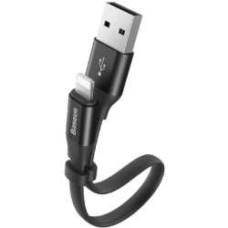 Дата кабель USB 2.0 AM to Lightning 0.23m 2A black Baseus (CALMBJ-B01)