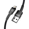 Дата кабель USB 2.0 AM to Lightning 2.0m 2.4A black Essager (EXCL-XCA01)