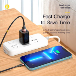 Дата кабель USB 2.0 AM to Lightning 2.0m 2.4A black Essager (EXCL-XCA01)