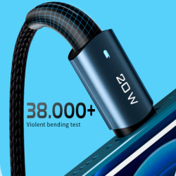 Дата кабель USB-C to Lightning 0.5m 20W black Essager (EXCTL-CGB01)
