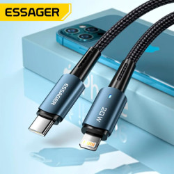 Дата кабель USB-C to Lightning 0.5m 20W black Essager (EXCTL-CGB01)