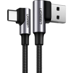 Дата кабель USB 2.0 AM to USB-C 2.0m 3A 90° corner US176 black Ugreen (20857)