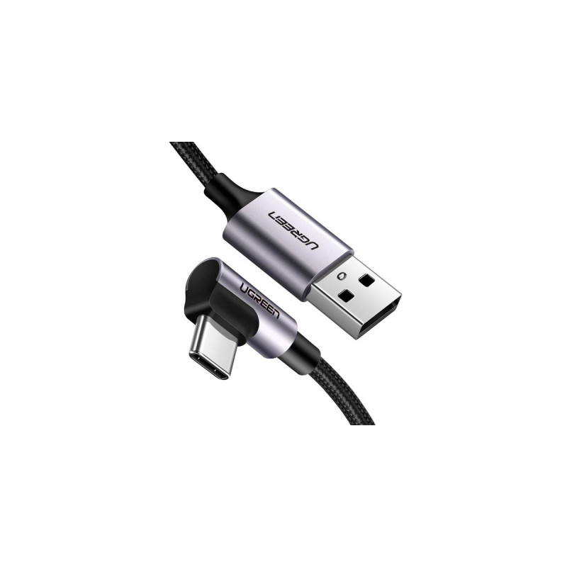 Дата кабель USB 2.0 AM to USB-C 3.0m 3A US284 90° corner black Ugreen (70255)