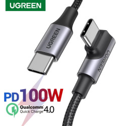 Дата кабель USB-C 2.0 to USB-C 3.0m 90° corner US334 black Ugreen (20583)
