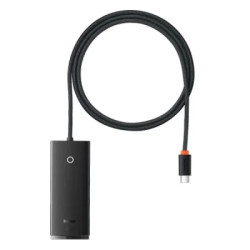 Концентратор Baseus USB-C to 4xUSB 3.0 1.0m black (WKQX030401)