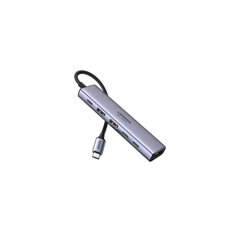 Концентратор Ugreen USB-C to HDMI + 2xUSB 3.2 + 2xUSB-C 3.2 + PD CM511 gray (35999)