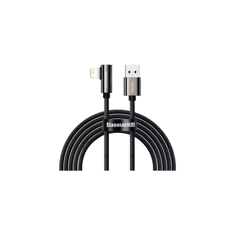 Дата кабель USB 2.0 AM to Lightning 1.0m CALCS 2.4A 90 Legend Series Elbow Black Baseus (CALCS-01)